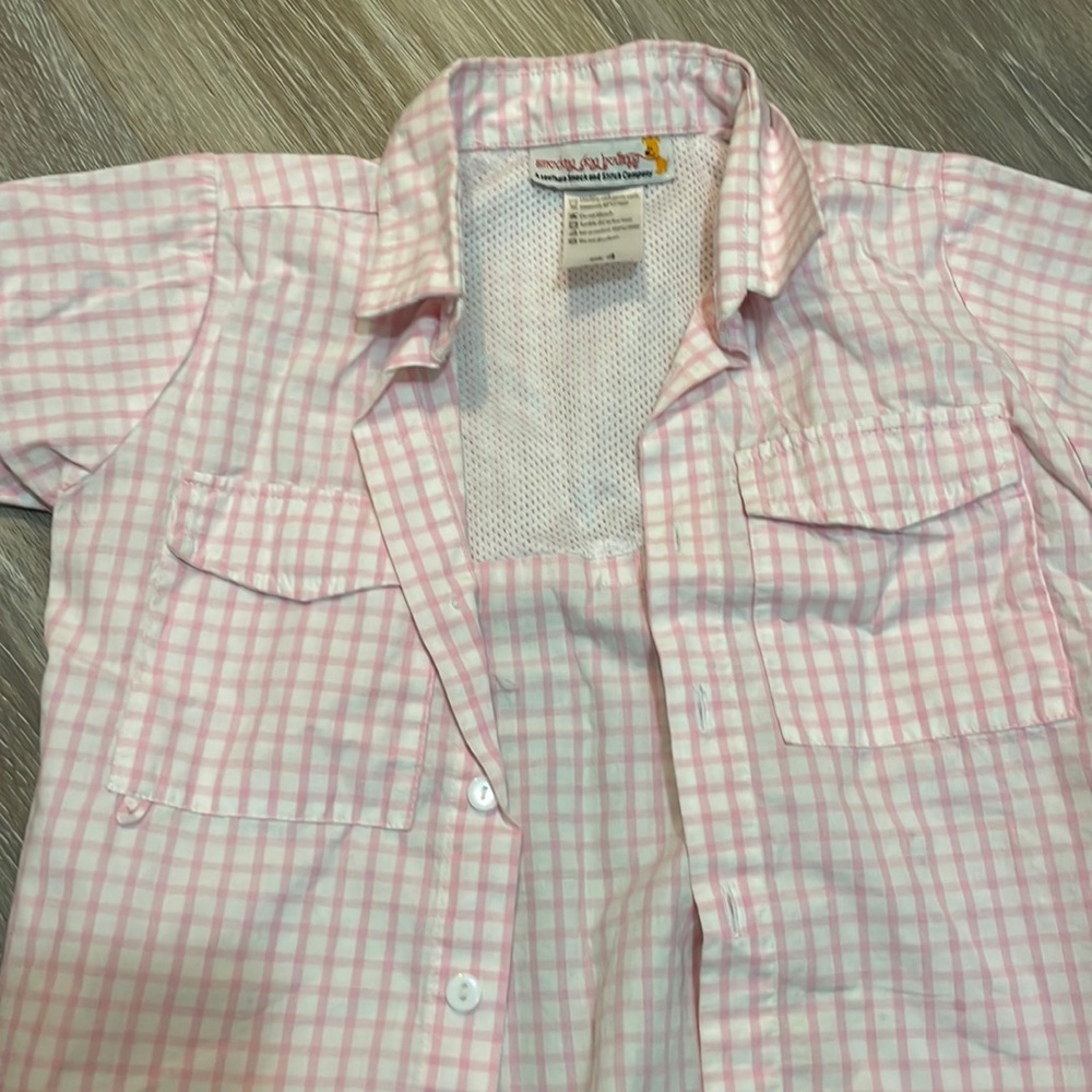 Size 4 smocking dog fishing shirt